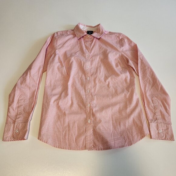 George Button Up Shirt White With Pink /‎ Red Floral Polks Dots Womens Small 4-6 - Picture 6 of 13